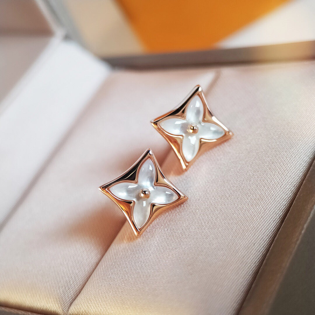 [Echo Fine ]STAR MOP PINK GOLD EARRINGS