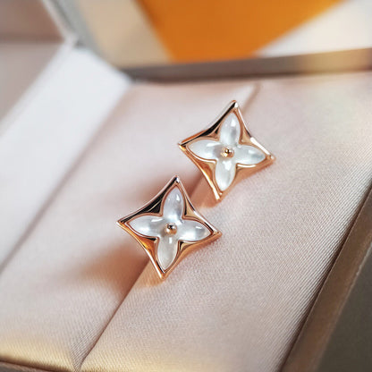 [Echo Fine ]STAR MOP PINK GOLD EARRINGS