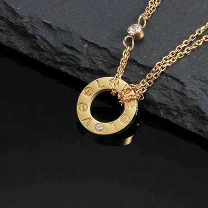 [Echo Fine ]LOVE NECKLACE 16MM 2 DIAMONDS