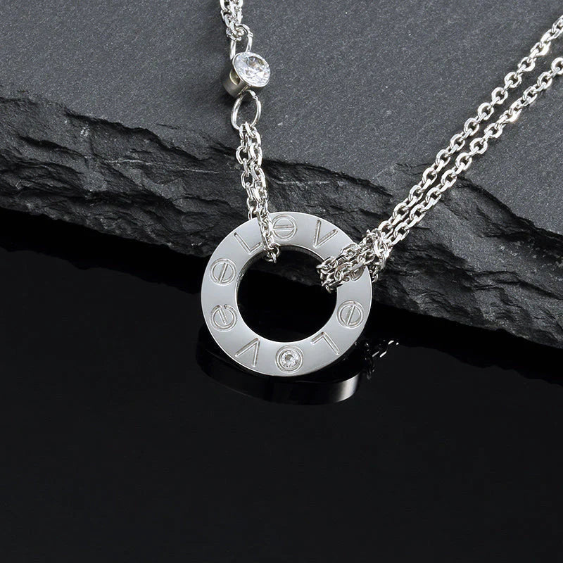 [Echo Fine ]LOVE NECKLACE 16MM 2 DIAMONDS