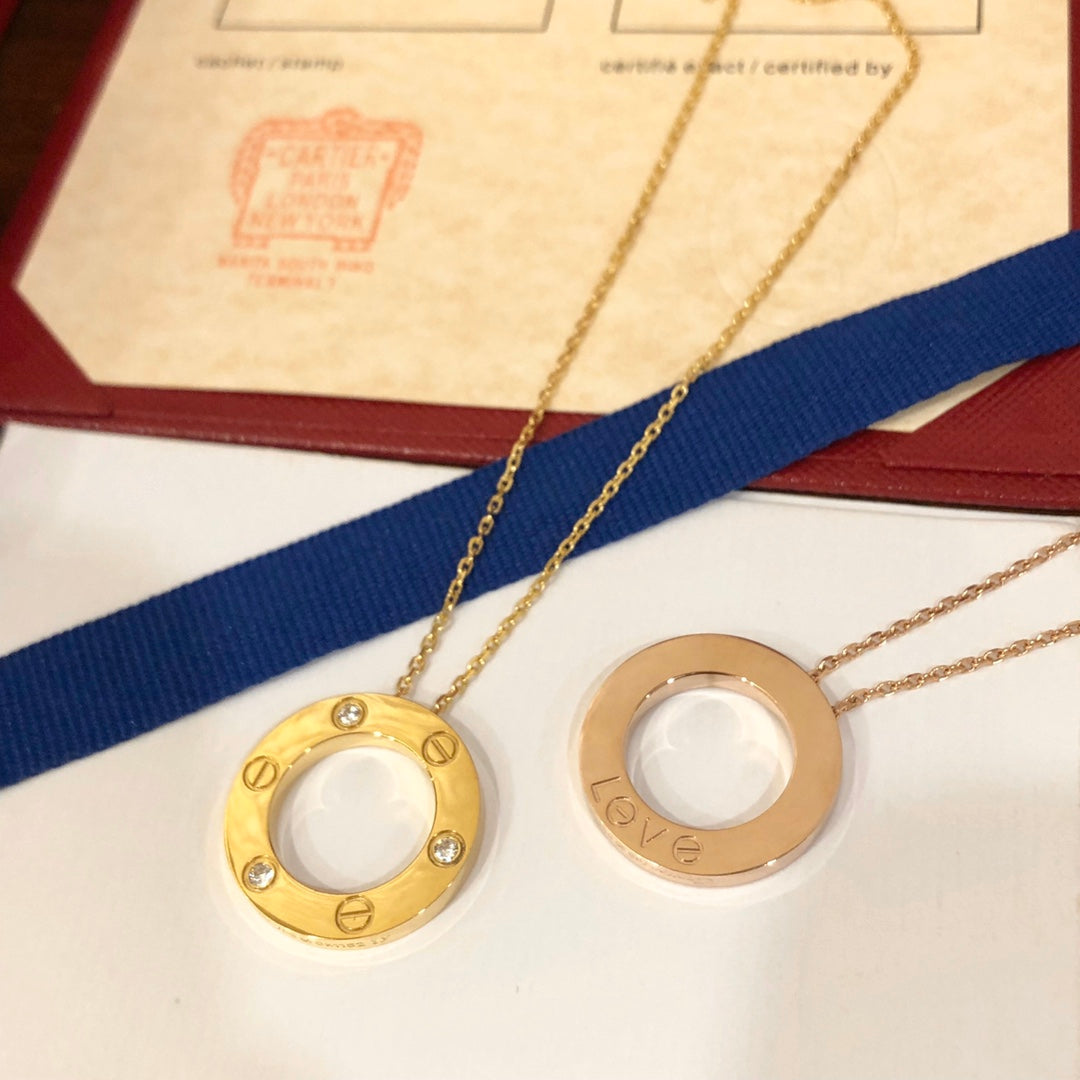 [Echo Fine ]LOVE NECKLACE 16MM 3 DIAMONDS