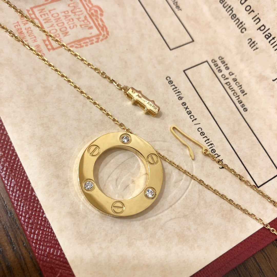 [Echo Fine ]LOVE NECKLACE 16MM 3 DIAMONDS