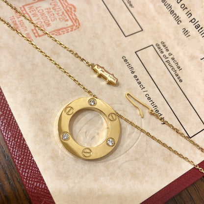 [Echo Fine ]LOVE NECKLACE 16MM 3 DIAMONDS