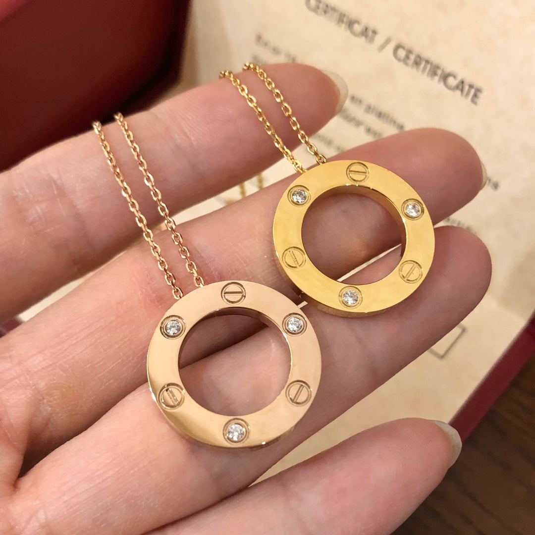 [Echo Fine ]LOVE NECKLACE 16MM 3 DIAMONDS
