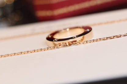 [Echo Fine ]LOVE NECKLACE 16MM 6 DIAMONDS PINK GOLD