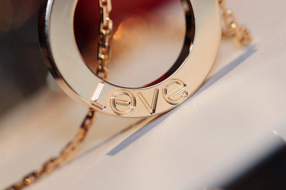 [Echo Fine ]LOVE NECKLACE 16MM 6 DIAMONDS PINK GOLD