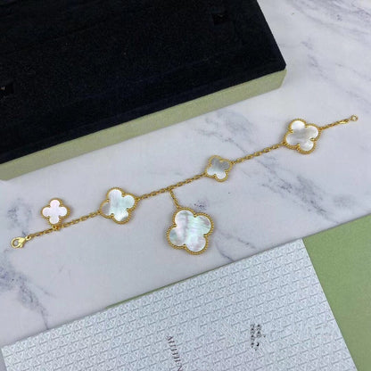 [Echo Fine ]MAGIC CLOVER MOP GOLD BRACELET 5 MOTIFS
