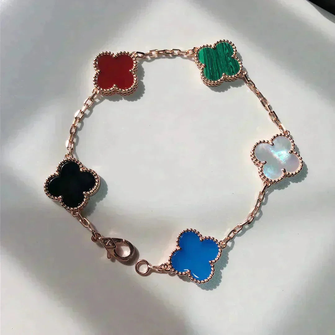 [Echo Fine ]CLOVER 5 MOTIFS MULTICOLOR  BRACELET