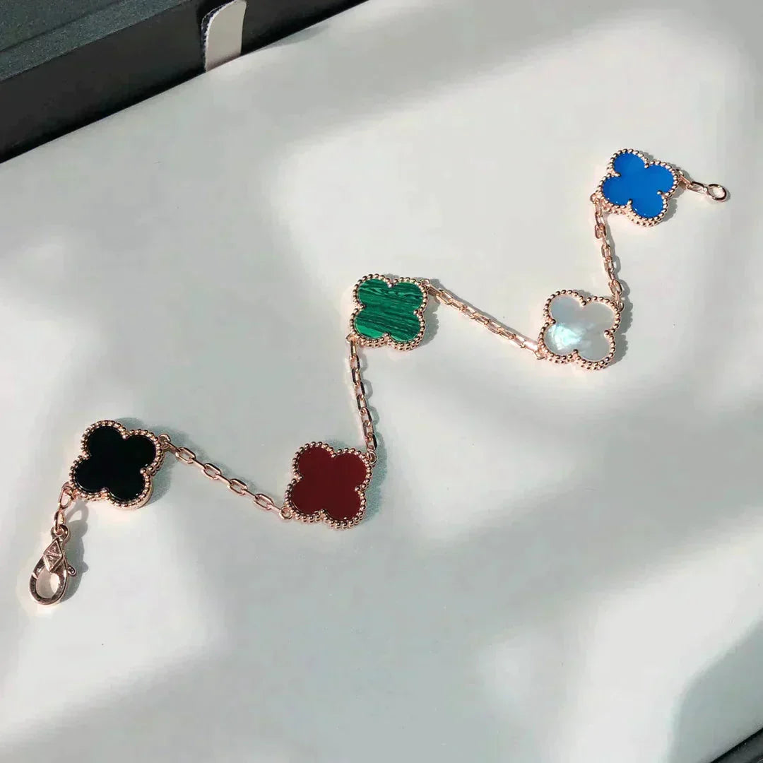 [Echo Fine ]CLOVER 5 MOTIFS MULTICOLOR  BRACELET