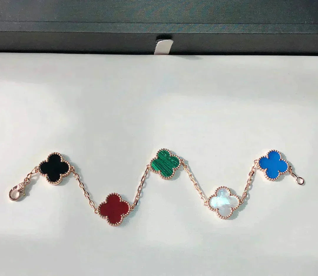 [Echo Fine ]CLOVER 5 MOTIFS MULTICOLOR  BRACELET