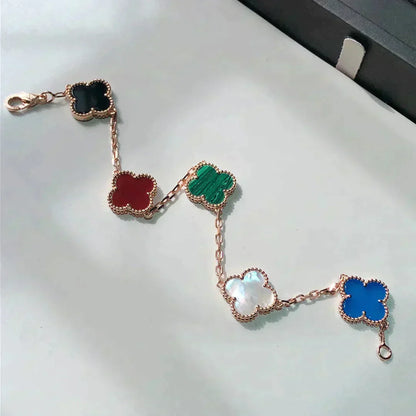 [Echo Fine ]CLOVER 5 MOTIFS MULTICOLOR  BRACELET