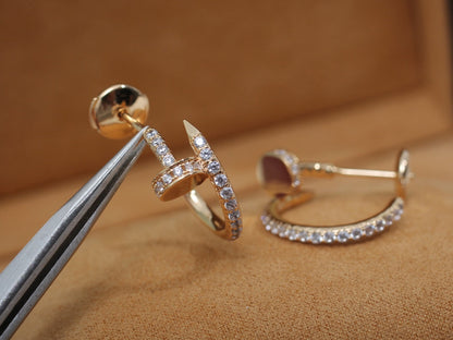 [Echo Fine ]JUSTE EARRINGS 12.75MM PINK GOLD DIAMOND