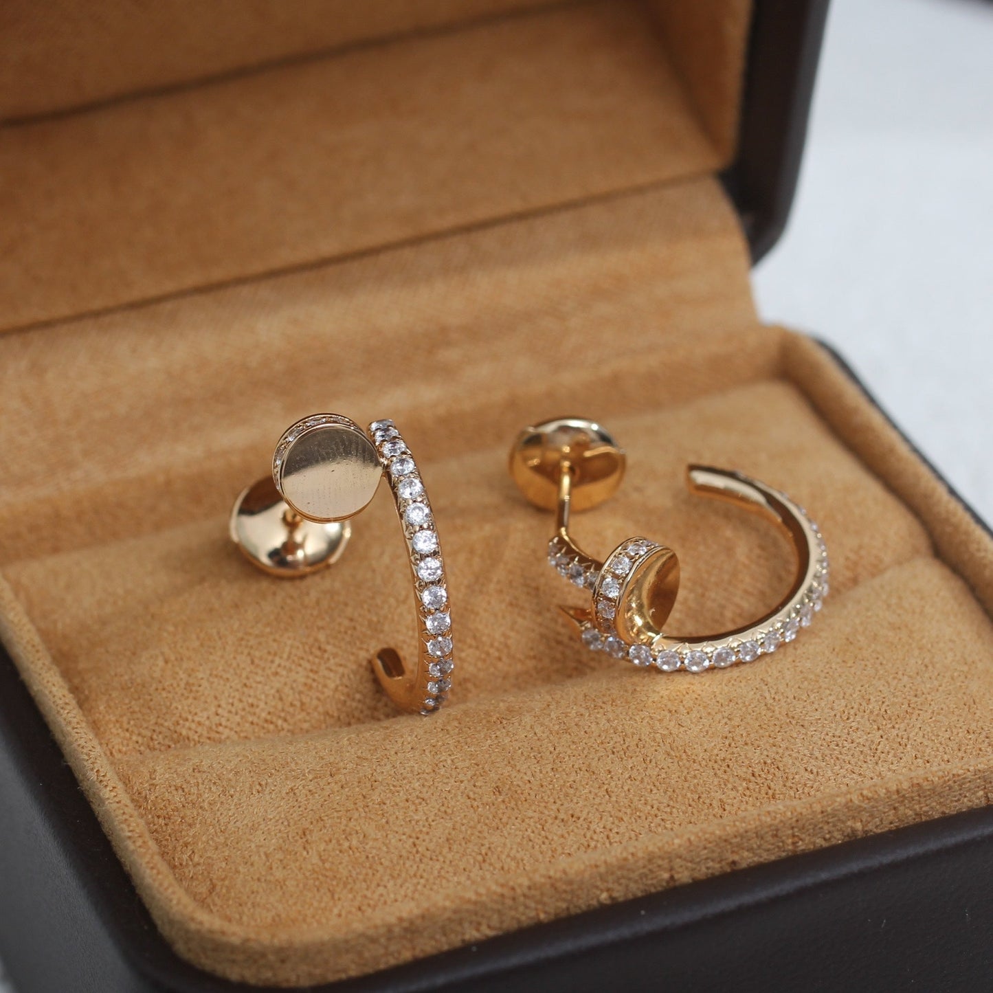 [Echo Fine ]JUSTE EARRINGS 12.75MM PINK GOLD DIAMOND