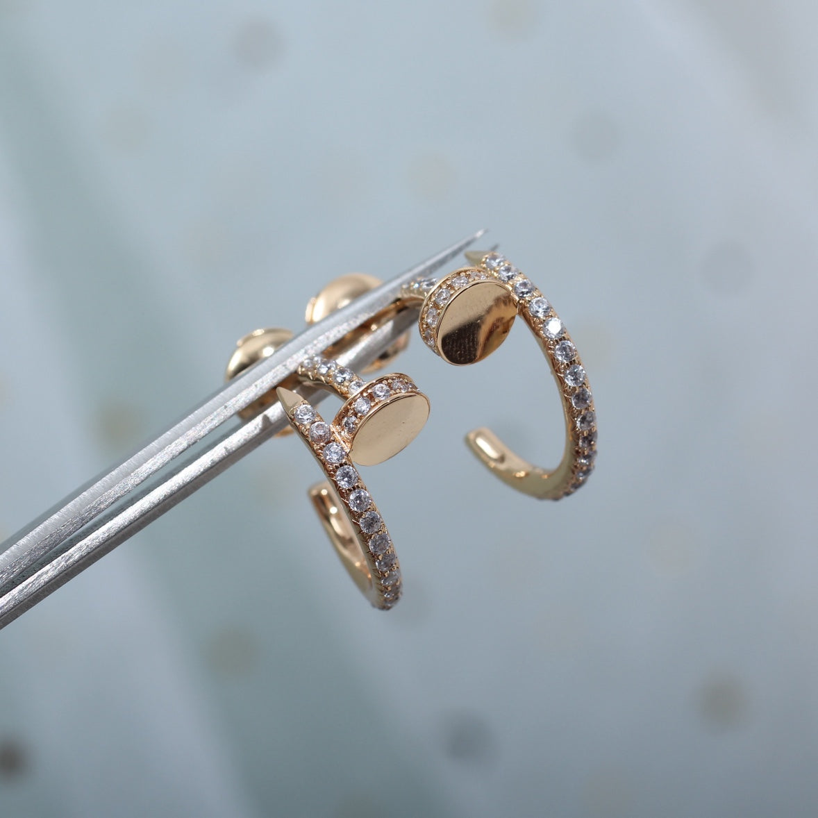 [Echo Fine ]JUSTE EARRINGS 12.75MM PINK GOLD DIAMOND