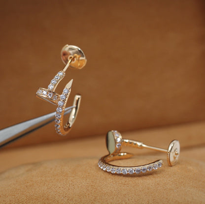 [Echo Fine ]JUSTE EARRINGS 12.75MM PINK GOLD DIAMOND