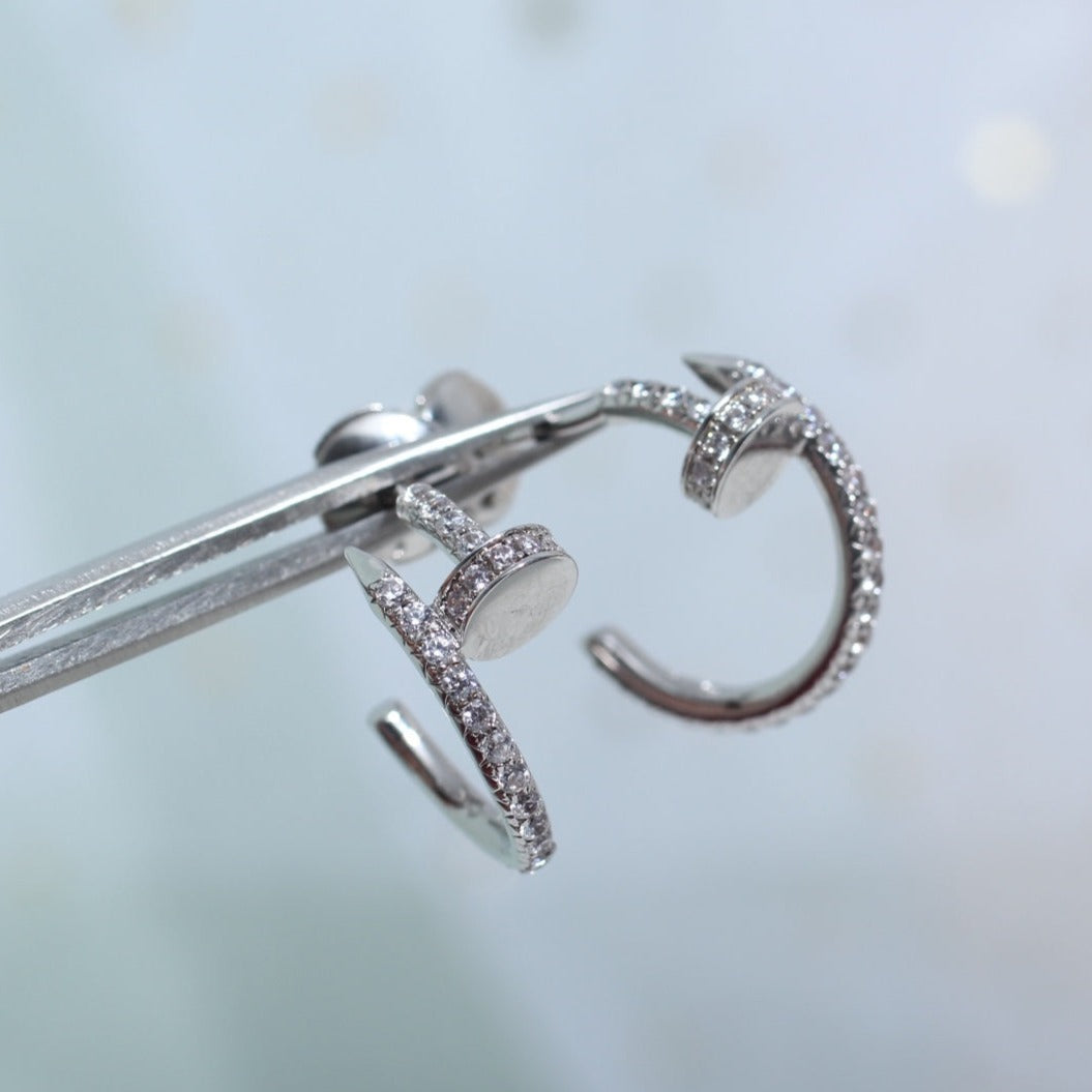 [Echo Fine ]JUSTE EARRINGS 12.75MM SILVER DIAMOND