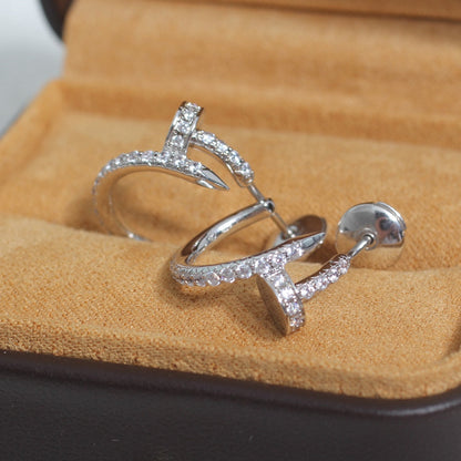 [Echo Fine ]JUSTE EARRINGS 12.75MM SILVER DIAMOND