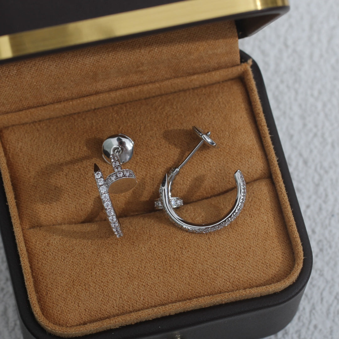 [Echo Fine ]JUSTE EARRINGS 12.75MM SILVER DIAMOND