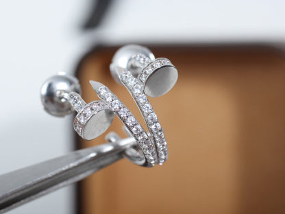 [Echo Fine ]JUSTE EARRINGS 12.75MM SILVER DIAMOND