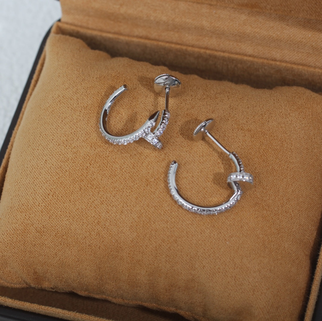 [Echo Fine ]JUSTE EARRINGS 12.75MM SILVER DIAMOND