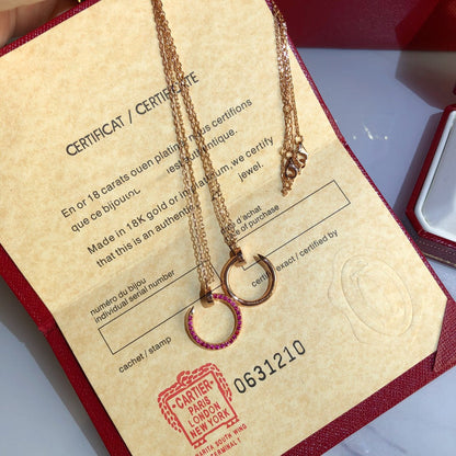 [Echo Fine ]JUSTE NECKLACE GOLD RED DIAMONDS