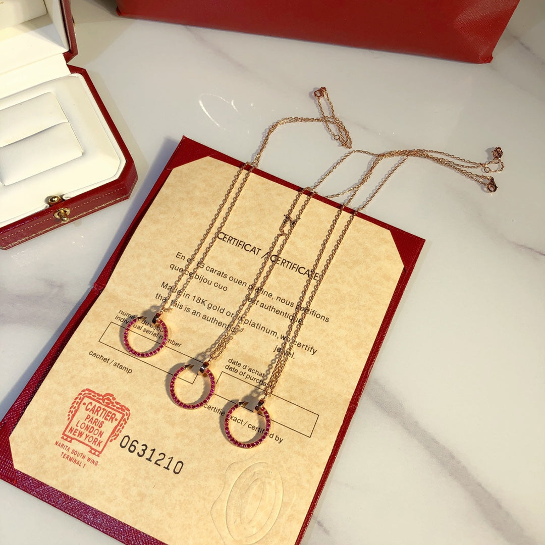 [Echo Fine ]JUSTE NECKLACE GOLD RED DIAMONDS