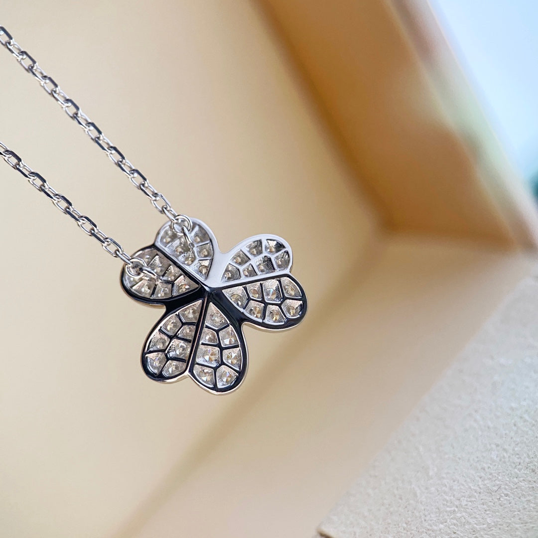 [Echo Fine ]CLOVER DIAMOND NECKLACE SILVER