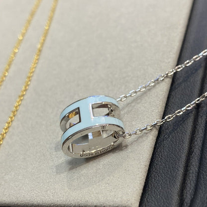 [Echo Fine ]POP H LIGHT BLUE NECKLACE