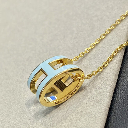 [Echo Fine ]POP H LIGHT BLUE NECKLACE