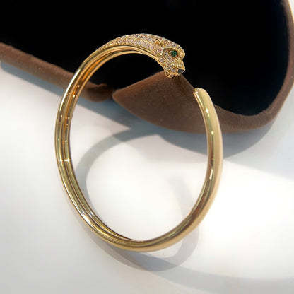 [Echo Fine ]PANTHERE GOLD DIAMOND OPEN BRACELET