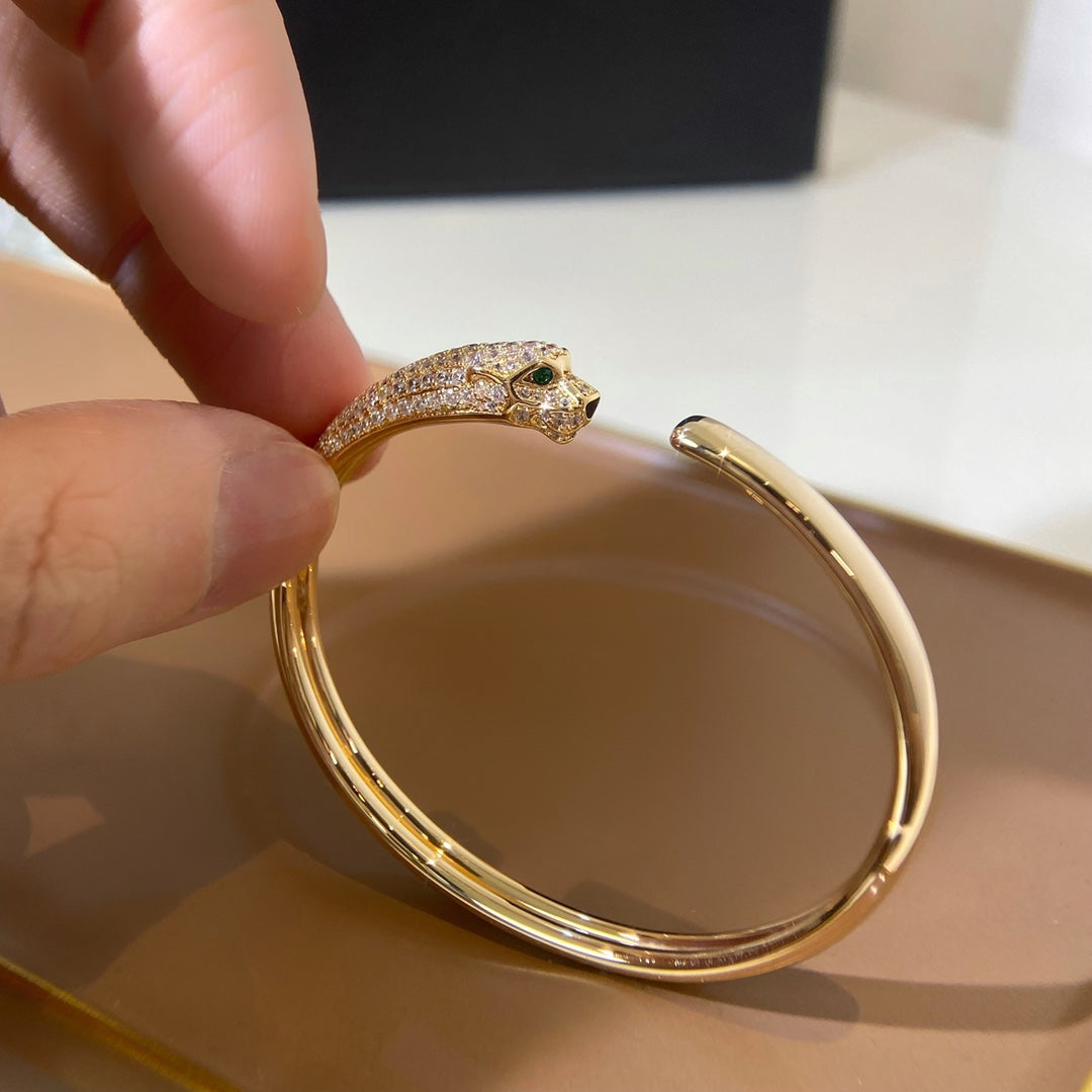 [Echo Fine ]PANTHERE GOLD DIAMOND OPEN BRACELET