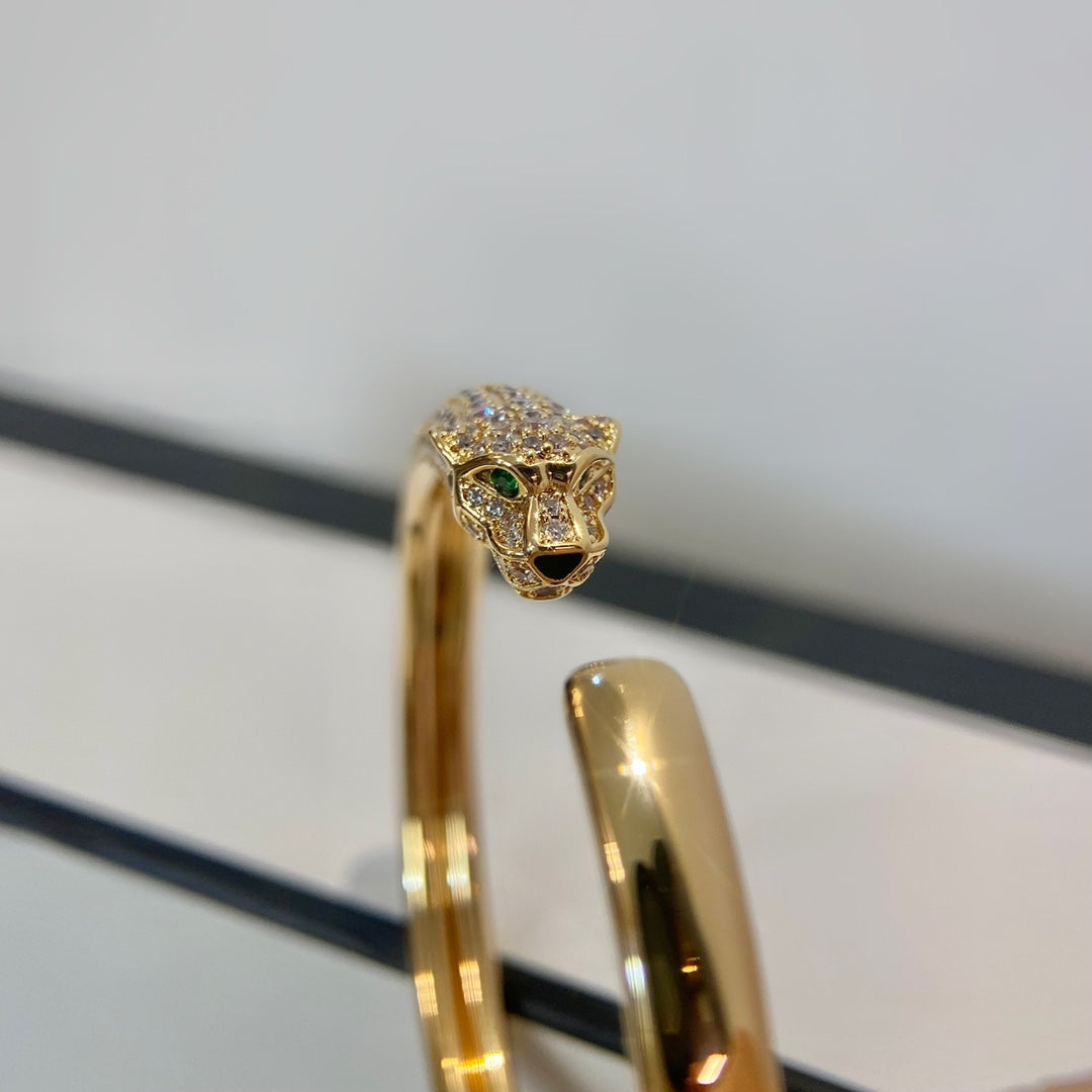 [Echo Fine ]PANTHERE GOLD DIAMOND OPEN BRACELET