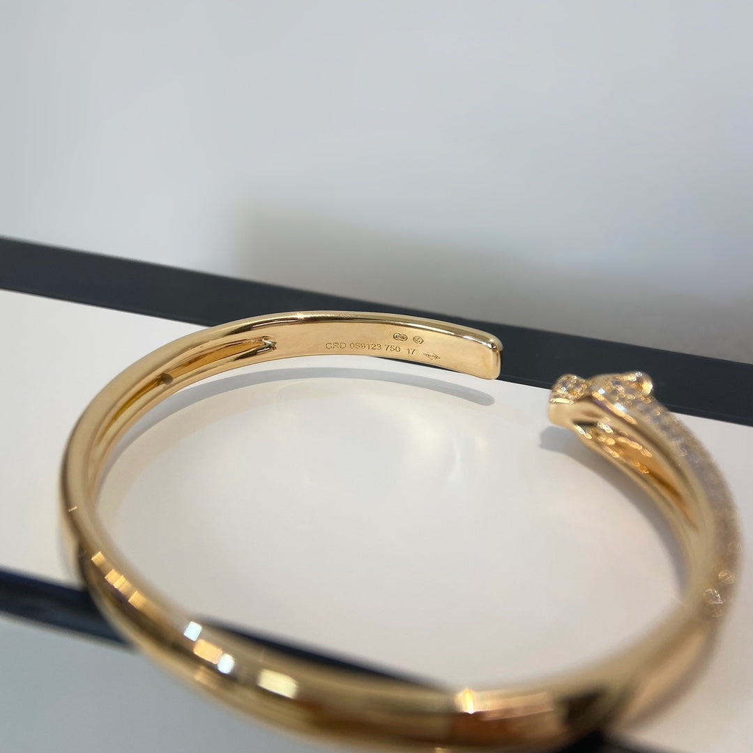 [Echo Fine ]PANTHERE GOLD DIAMOND OPEN BRACELET