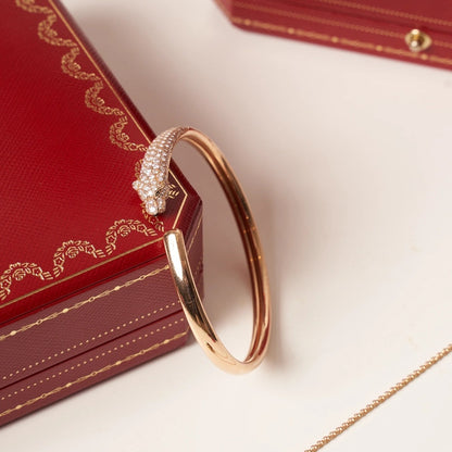[Echo Fine ]PANTHERE ROSE GOLD DIAMOND OPEN BRACELET