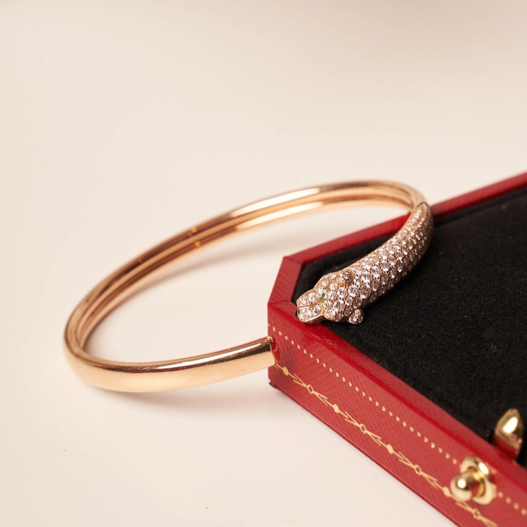 [Echo Fine ]PANTHERE ROSE GOLD DIAMOND OPEN BRACELET