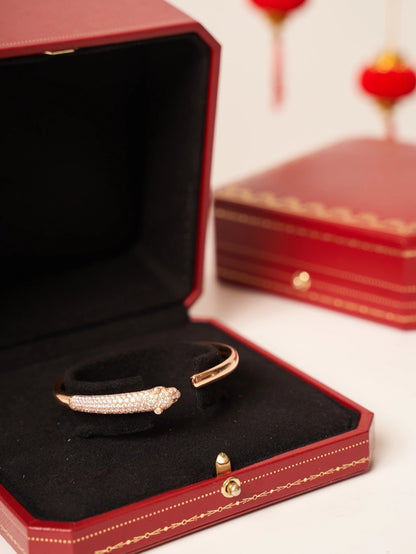 [Echo Fine ]PANTHERE ROSE GOLD DIAMOND OPEN BRACELET