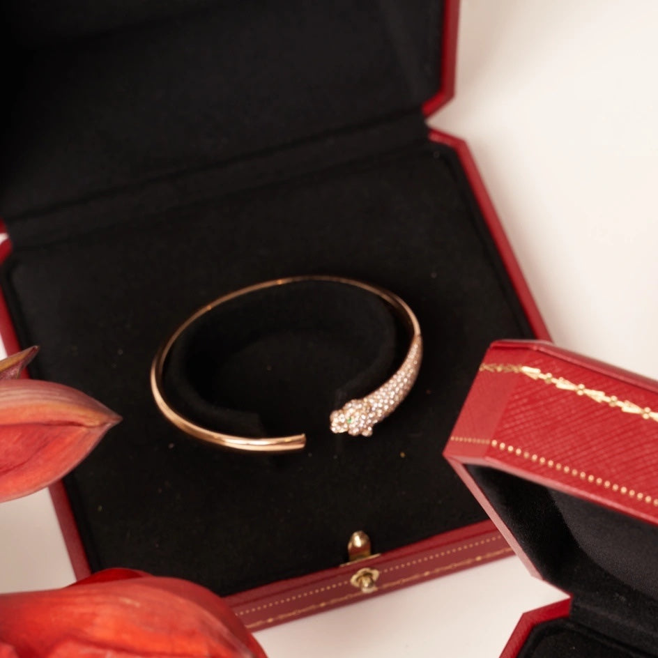 [Echo Fine ]PANTHERE ROSE GOLD DIAMOND OPEN BRACELET