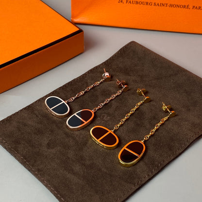 [Echo Fine ]CHAINE VERSO BLACK CERAMIC EARRINGS