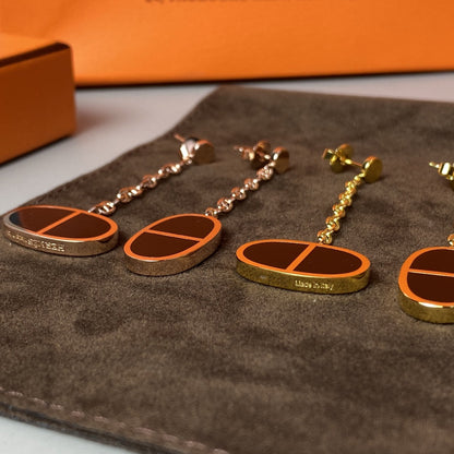 [Echo Fine ]CHAINE VERSO BLACK CERAMIC EARRINGS