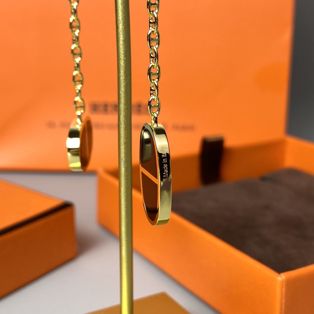 [Echo Fine ]CHAINE VERSO BLACK CERAMIC EARRINGS