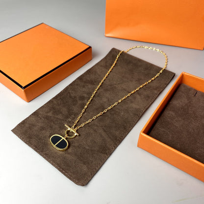 [Echo Fine ]CHAINE VERSO BLACK CERAMIC NECKLACE