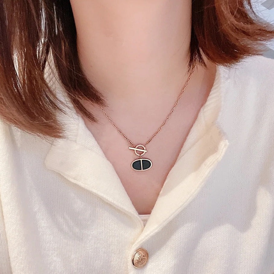 [Echo Fine ]CHAINE VERSO BLACK CERAMIC NECKLACE