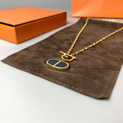 [Echo Fine ]CHAINE VERSO BLACK CERAMIC NECKLACE