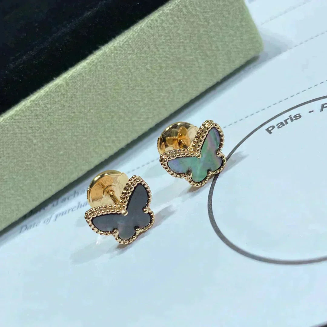 [Echo Fine ]BUTTERFLY DARK MOP  EARRINGS