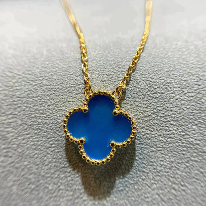 [Echo Fine ]CLOVER 15MM BLUE AGATE NECKLACE