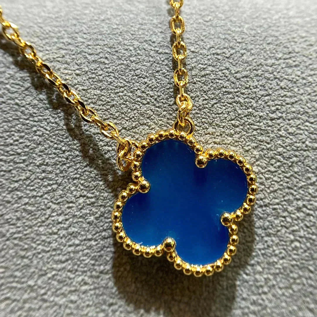 [Echo Fine ]CLOVER 15MM BLUE AGATE NECKLACE