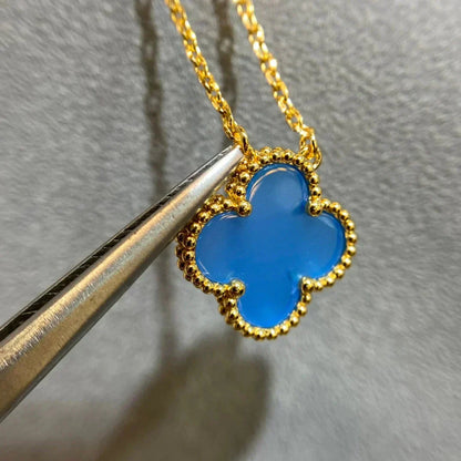 [Echo Fine ]CLOVER 15MM BLUE AGATE NECKLACE