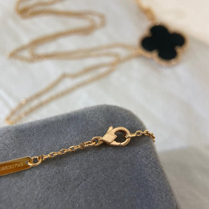 [Echo Fine ]CLOVER 25MM NECKLACE GOLD ONYX