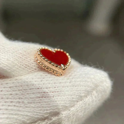 [Echo Fine ]HEART CARNELIAN STUD EARRINGS