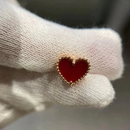 [Echo Fine ]HEART CARNELIAN STUD EARRINGS